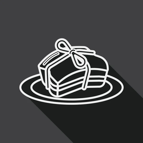 Icône plate du Nouvel An chinois avec ombre longue, cuisine chinoise, icône de ligne — Image vectorielle