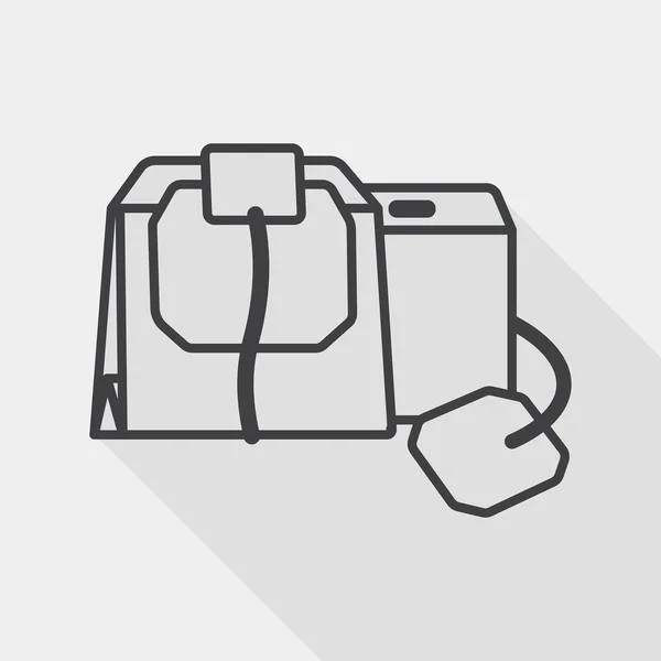 Bolsa de café icono plano con sombra larga, icono de línea — Vector de stock