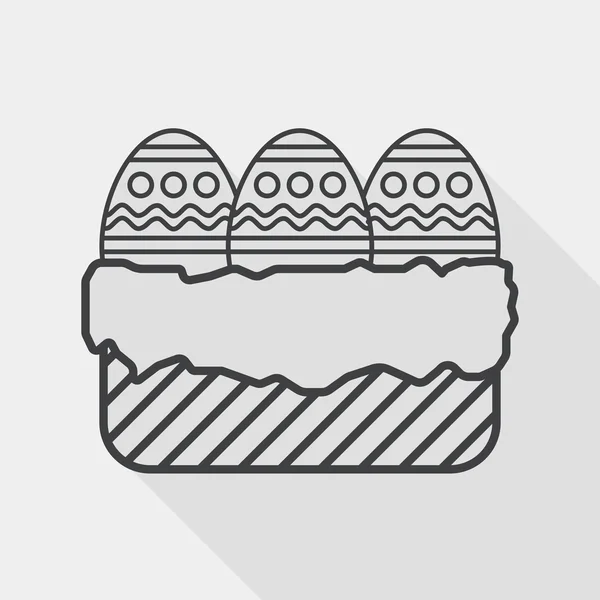 Huevo de Pascua icono plano con sombra larga, icono de línea — Archivo Imágenes Vectoriales