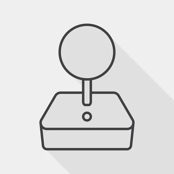 Joystick ícone plano com sombra longa, ícone de linha —  Vetores de Stock