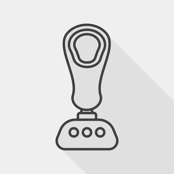 Joystick icona piatta con lunga ombra, icona linea — Vettoriale Stock