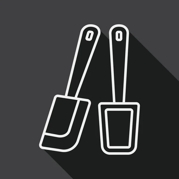 Batteur de vaisselle icône plate avec ombre longue, icône de ligne — Image vectorielle
