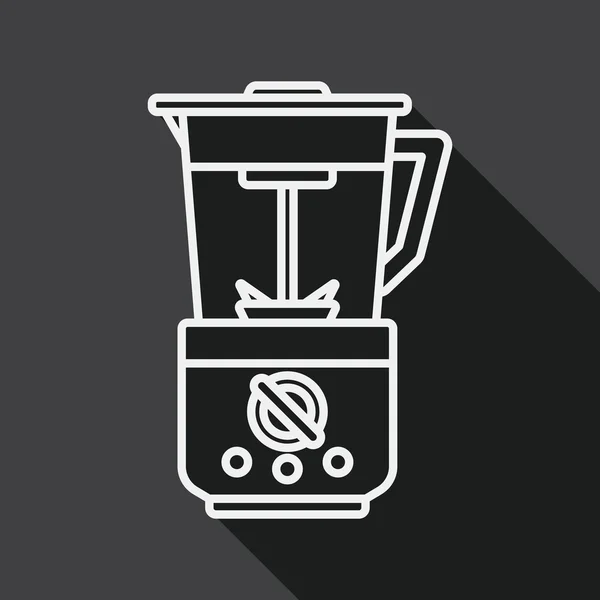 Batterie de cuisine presse-agrumes électrique icône plate avec ombre longue, icône de ligne — Image vectorielle