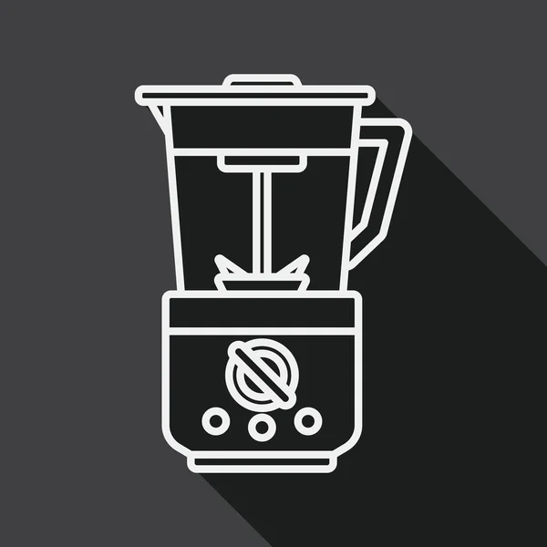 Keukengerei elektrische juicer platte pictogram met lange schaduw, lijn pictogram — Stockvector