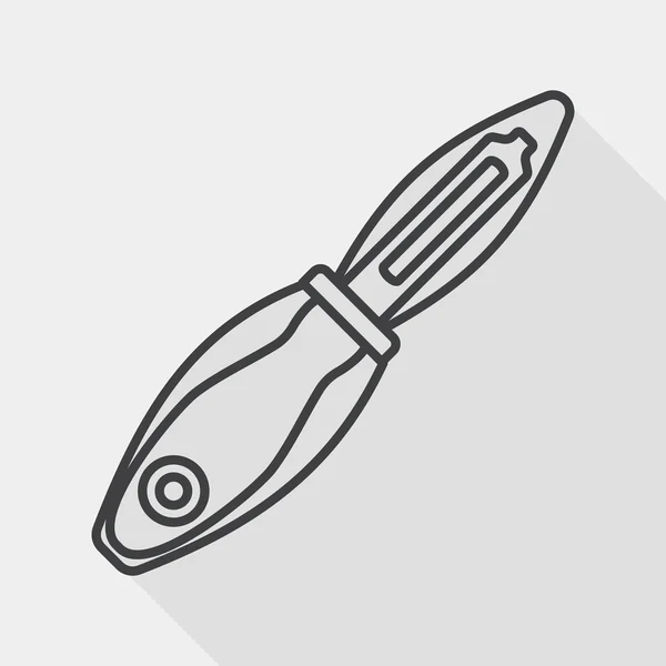 Köksartiklar frukt kniv flat ikonen med långa skugga, linje-ikonen — Stock vektor