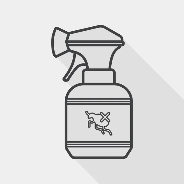 Pet flea spray flat icon with long shadow, line icon — Stock Vector