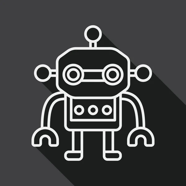De platte pictogram robot met lange schaduw, lijn pictogram — Stockvector