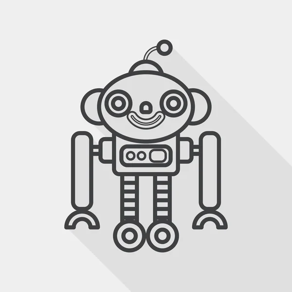 Concepto de robot icono plano con sombra larga, icono de línea — Archivo Imágenes Vectoriales