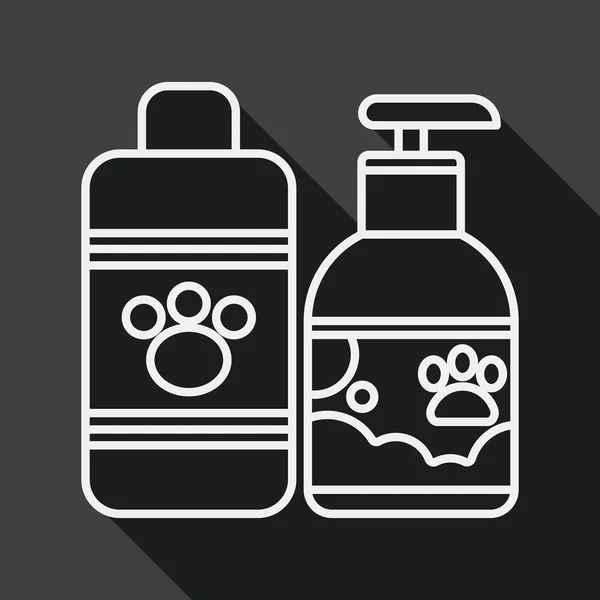 Pet shampoo flat icon with long shadow, line icon — Stock Vector