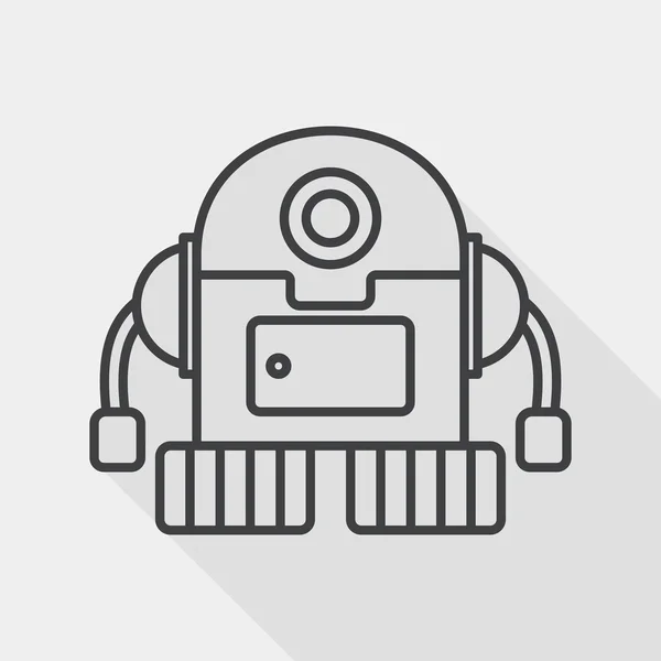 Robot flat ikonen med långa skugga, linje-ikonen — Stock vektor