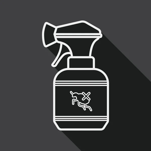 Pet pulce spray icona piatta con lunga ombra, icona della linea — Vettoriale Stock