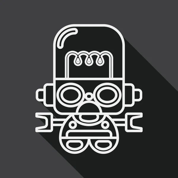 Concepto de robot icono plano con sombra larga, icono de línea — Archivo Imágenes Vectoriales