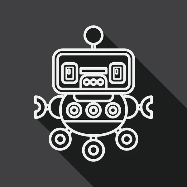 Robot concept platte pictogram met lange schaduw, lijn pictogram — Stockvector