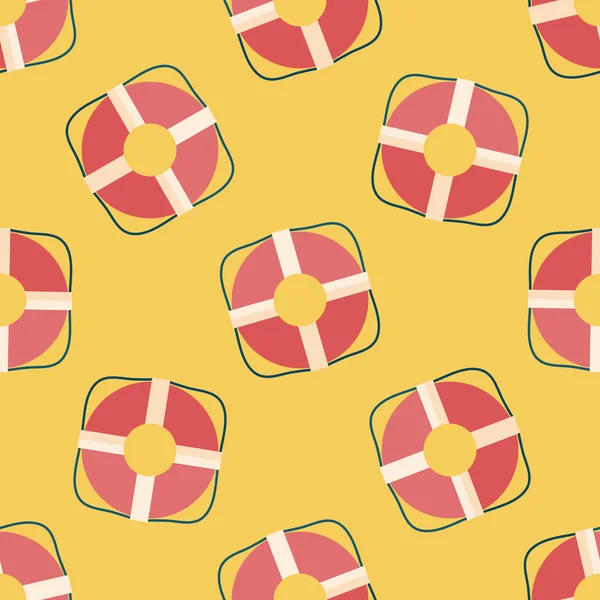 Icône plate Lifebuoy, fond de motif sans couture eps10 — Image vectorielle