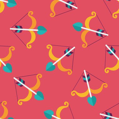 Sevgililer günü aşk tanrısı ok ve yay Dikişsiz desen arka plan