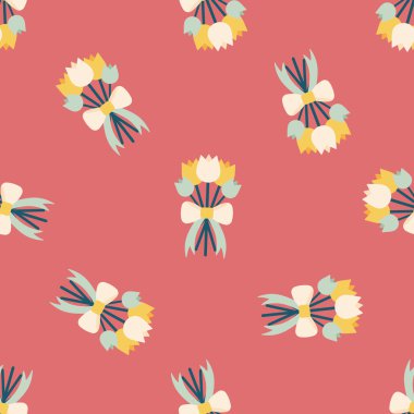 Düğün Çiçek düz simgesi, eps10 Dikişsiz desen arka plan