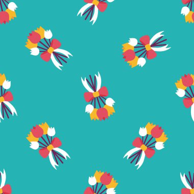 Düğün Çiçek düz simgesi, eps10 Dikişsiz desen arka plan