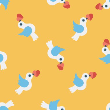 Düğün kuş düz simgesi, eps10 Dikişsiz desen arka plan