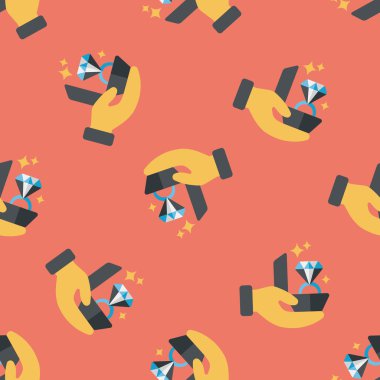 Elmas yüzük düz simgesi, eps10 Dikişsiz desen arka plan teklif