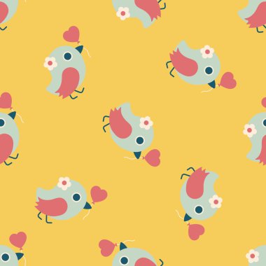 Düğün kuş düz simgesi, eps10 Dikişsiz desen arka plan