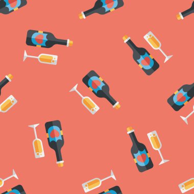 Düğün şampanya düz simgesi, eps10 Dikişsiz desen arka plan