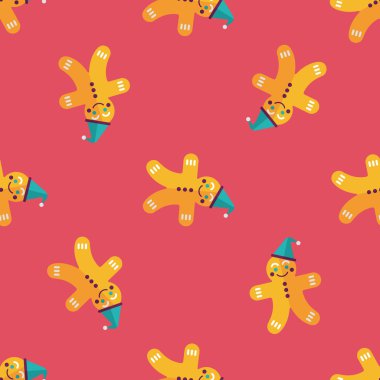 Zencefilli kurabiye adam düz simgesi, eps10 Dikişsiz desen arka plan