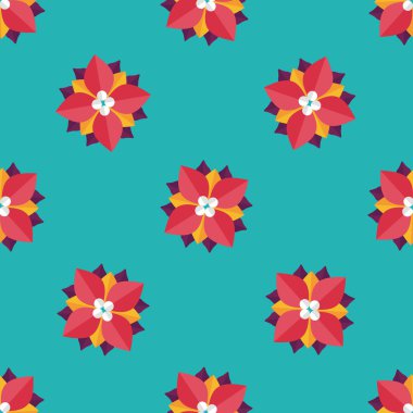 Atatürk çiçeği düz simgesi, eps10 Dikişsiz desen arka plan