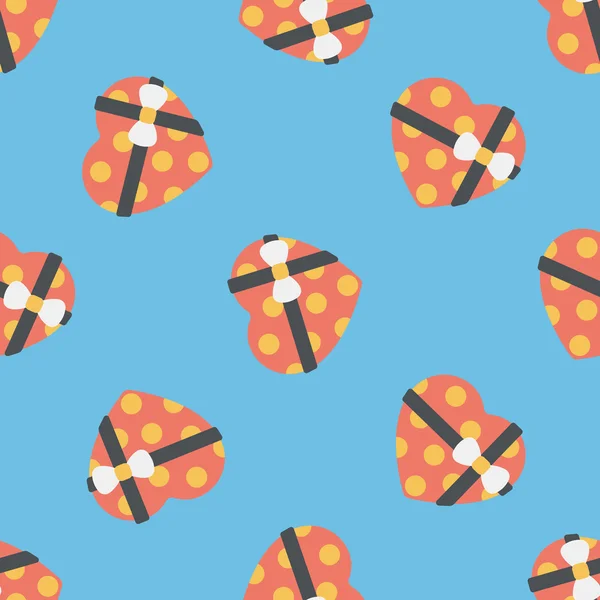 Wedding box of cookies flat icon, eps10 seamless pattern background — стоковый вектор