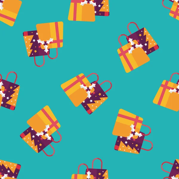 Kerst cadeau platte pictogram, eps10 naadloze patroon achtergrond — Stockvector