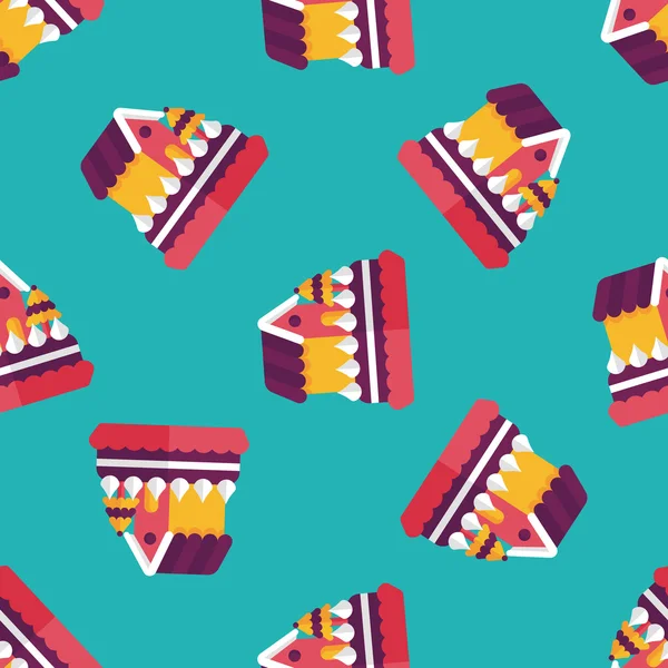 クリスマス ケーキ フラット アイコン、eps10 のシームレスなパターン背景 — ストックベクタ