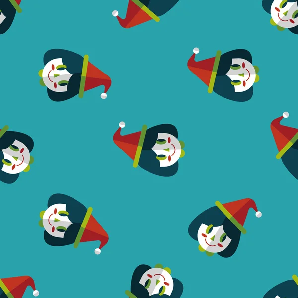 Christmas girl flat icon, eps10 seamless pattern background — стоковый вектор