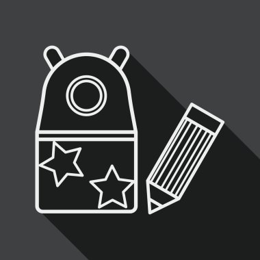 kalem kalemtıraş düz simgesi ile uzun gölge, satırı simgesi