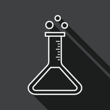 tüp düz simgesi ile uzun gölge, satırı simgesi