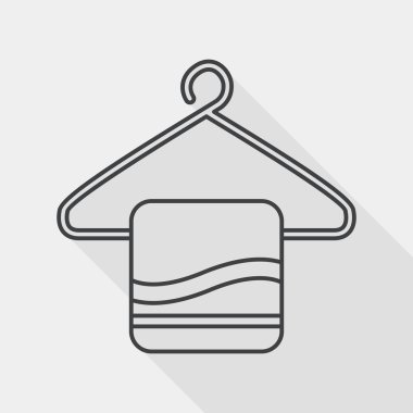 towel hanger flat icon with long shadow, line icon