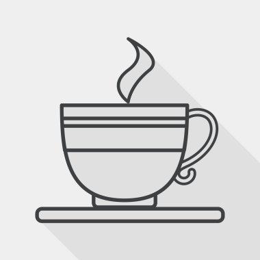 kahve düz simgesi ile uzun gölge, satırı simgesi