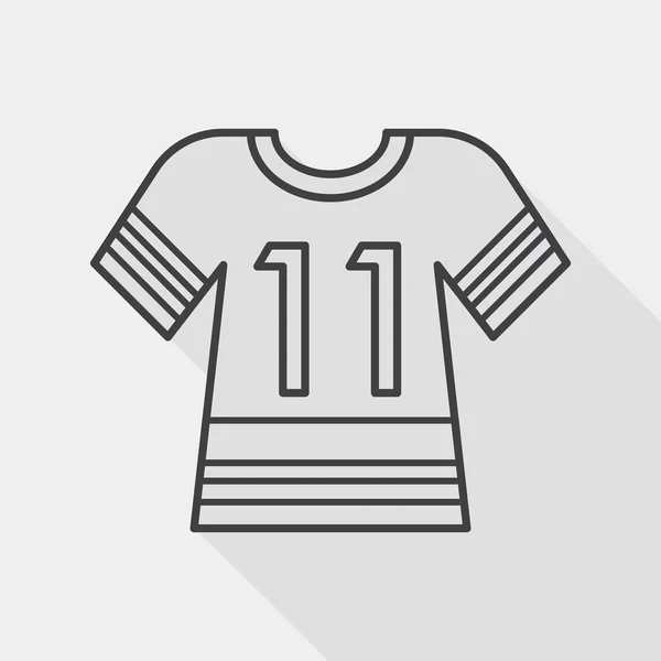 Sportowe koszulki płaski ikona z długi cień, linia ikona — Wektor stockowy