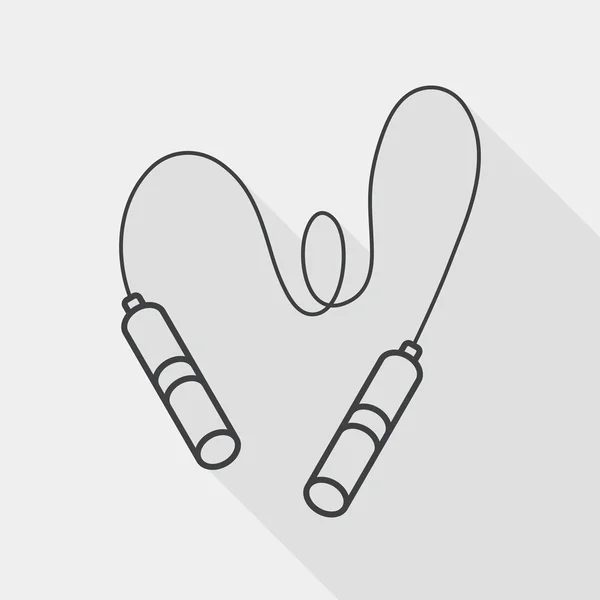 Saltar cuerda icono plano con sombra larga, eps10, icono de línea — Vector de stock