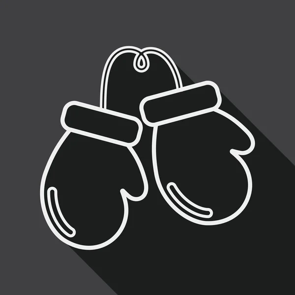 Guantes de boxeo icono plano con sombra larga, icono de línea — Vector de stock
