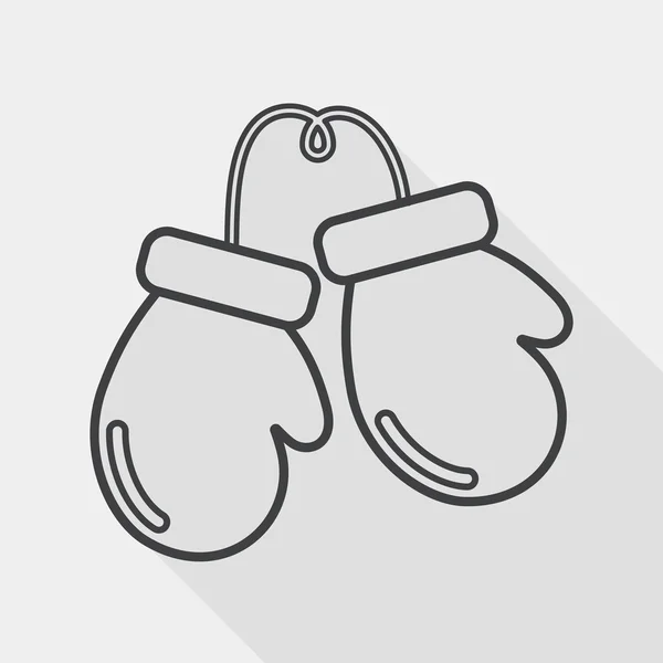 Guantes de boxeo icono plano con sombra larga, icono de línea — Vector de stock