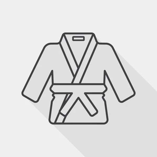 Traje de karate icono plano con sombra larga, icono de línea — Archivo Imágenes Vectoriales