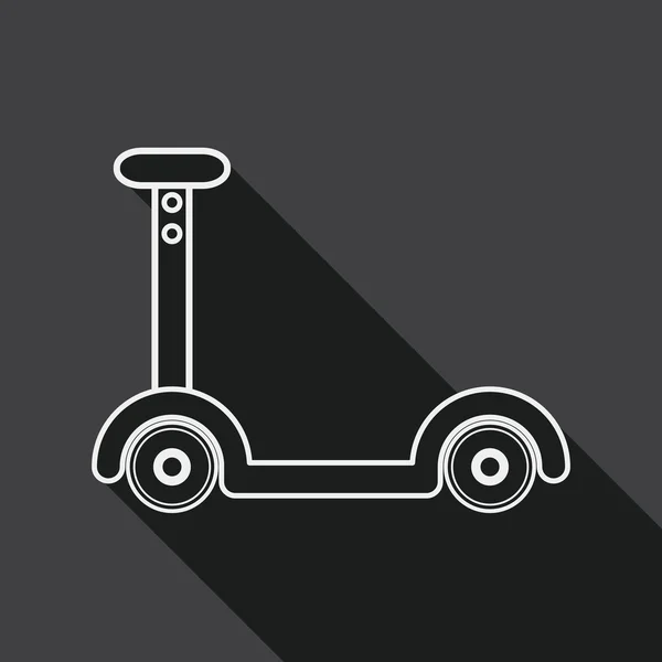 Scooter flat icon with long shadow, line icon — Stock Vector