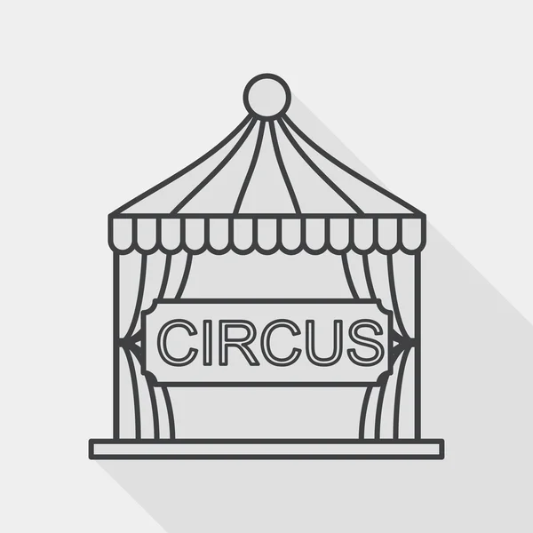 Circus flat icon with long shadow, line icon — Wektor stockowy