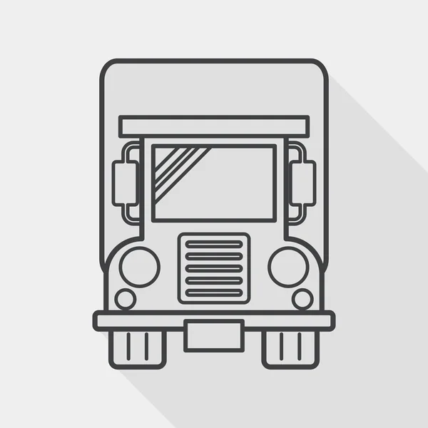 Transportation truck flat icon with long shadow, line icon — Stock vektor