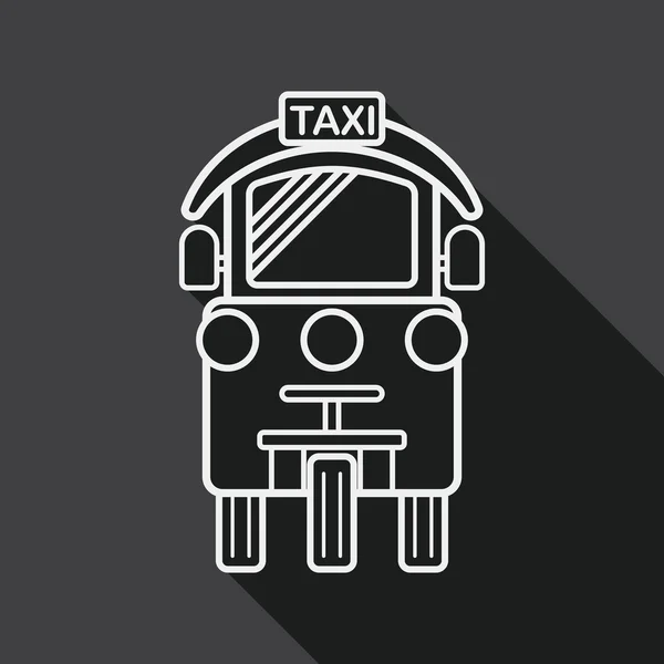 Transportation taxi flat icon with long shadow, line icon — Stock vektor