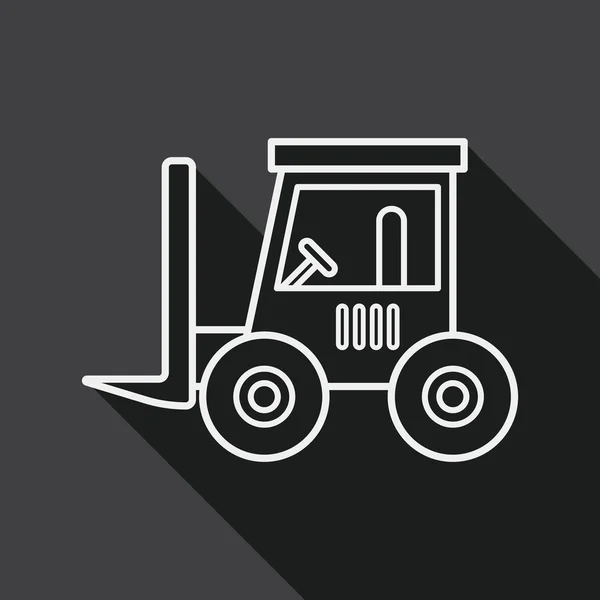 Transportation moving truck flat icon with long shadow, line icon — Stockvector
