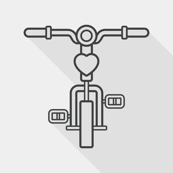 Icône plate vélo de transport avec ombre longue, icône de ligne — Image vectorielle
