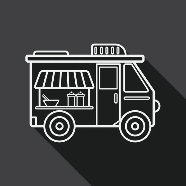 Transporte carros vendedor icono plano con sombra larga, icono de línea — Vector de stock