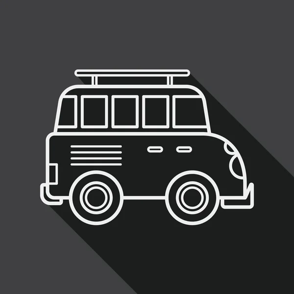 Транспорт Utility Vehicle flat icon with long shadow, line icon — стоковый вектор