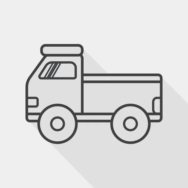 Truck flat icon with long shadow, line icon — ストックベクタ