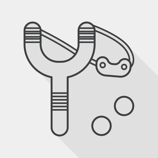 Slingshot flat icon with long shadow, line icon — Stock vektor
